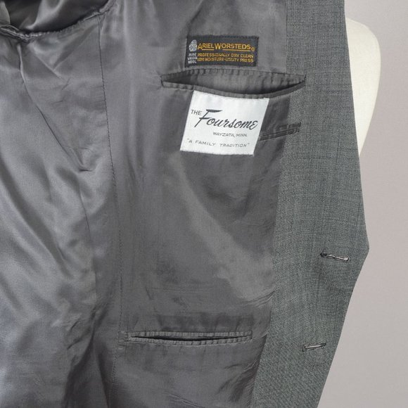 Hart Schaffner & Marx Men's Suit Wool Gray 42R 34X34 - Picture 10 of 12